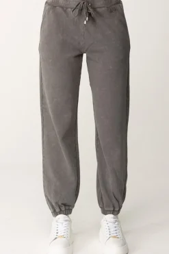 Twin-set Joggers In Cotone con CoulisseBLACKENED PEARL