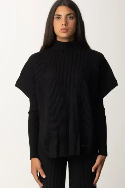 Twin-set Maglia a Poncho con SpacchiNERO