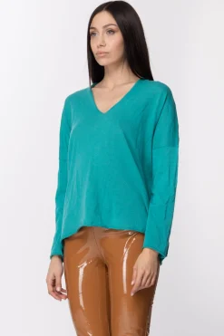 Twin-set Maglia Ampia con Scollo a V 8 (fallato)VERDE