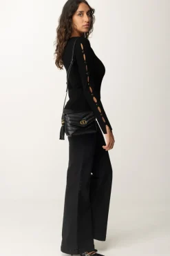 Twin-set Maglia con Aperture e BorchietteNERO