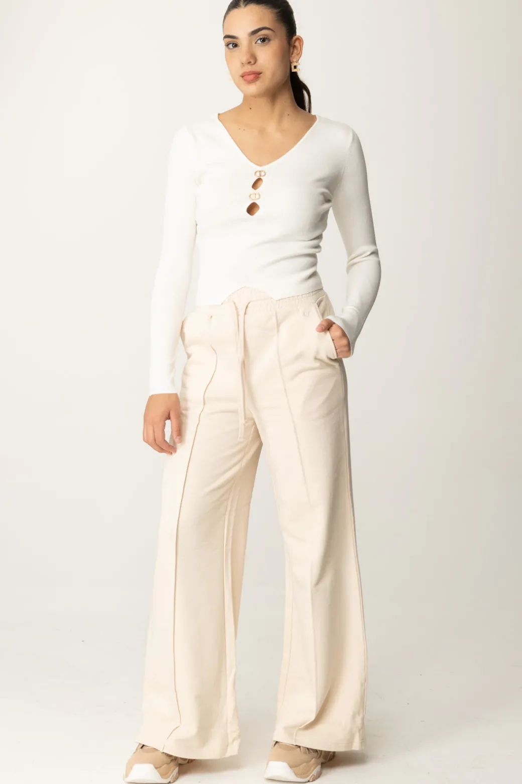 Twin-set Maglia con Dettagli LogatiNEVE