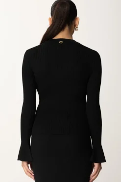 Twin-set Maglia con Intreccio Alla ScollaturaNERO