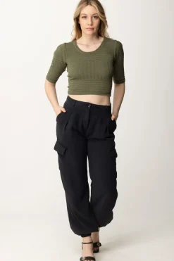 Twin-set Maglia con Mix Di PuntiGRAY GREEN SCURO