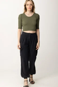 Twin-set Maglia con Mix Di PuntiGRAY GREEN SCURO