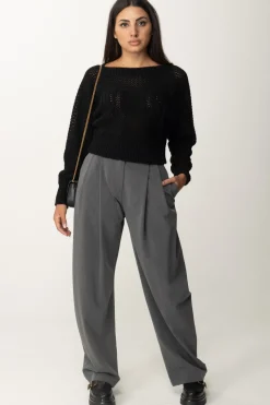 Twin-set Maglia Traforata In Misto LanaNERO