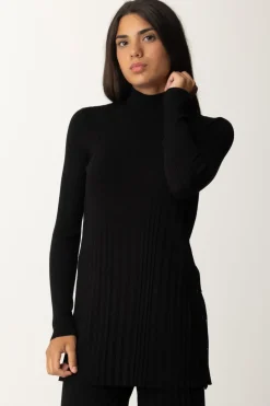 Twin-set Maxi Maglia Plissé con BottoniNERO