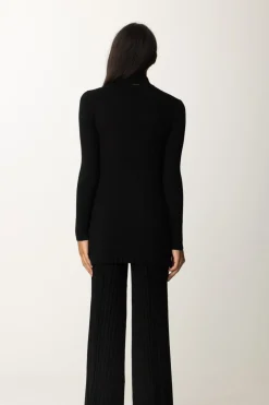 Twin-set Maxi Maglia Plissé con BottoniNERO