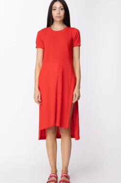 Twin-set Maxi T-shirt Lunga con Spacchi Ai FianchiCORALLO