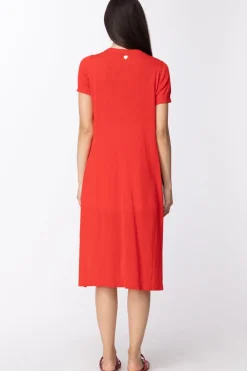 Twin-set Maxi T-shirt Lunga con Spacchi Ai FianchiCORALLO