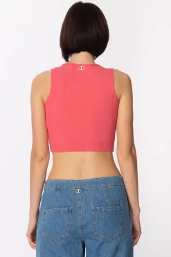 Twin-set Micro Top In Viscosa a CostineAZALEA