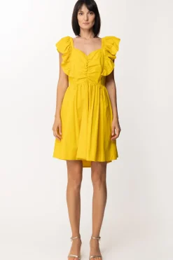 Twin-set Mini Abito In Popeline con VolantMIELE CHIARO