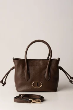 Twin-set Mini Borsa a Mano con LogoCOFFEE CHOCOLATE