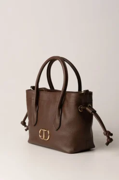 Twin-set Mini Borsa a Mano con LogoCOFFEE CHOCOLATE