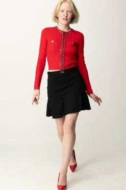 Twin-set Minigonna con Volant e Dettaglio LogoNERO