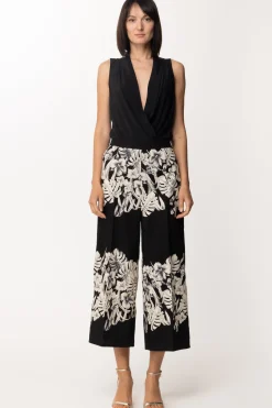Twin-set Pantalone Ampio con Stampa FlorealeST.FIORE GRAFICO NERO