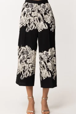 Twin-set Pantalone Ampio con Stampa FlorealeST.FIORE GRAFICO NERO
