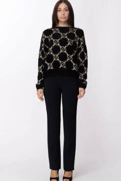 Twin-set Pantaloni a Vita Alta AderentiNERO