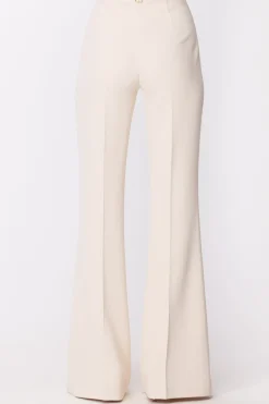 Twin-set Pantaloni a Zampa con PincesAVORIO