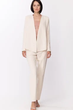 Twin-set Pantaloni a Zampa con PincesAVORIO