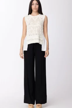 Twin-set Pantaloni Ampi con Coulisse In VitaNERO