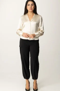 Twin-set Pantaloni Cargo con ElasticoNERO