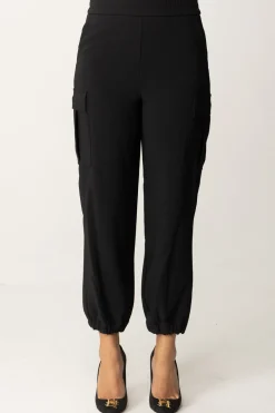 Twin-set Pantaloni Cargo con ElasticoNERO
