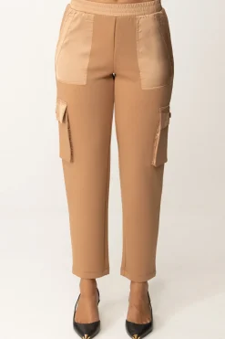 Twin-set Pantaloni Cargo In Scuba e RasoCARAMEL CAMEL
