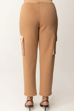 Twin-set Pantaloni Cargo In Scuba e RasoCARAMEL CAMEL
