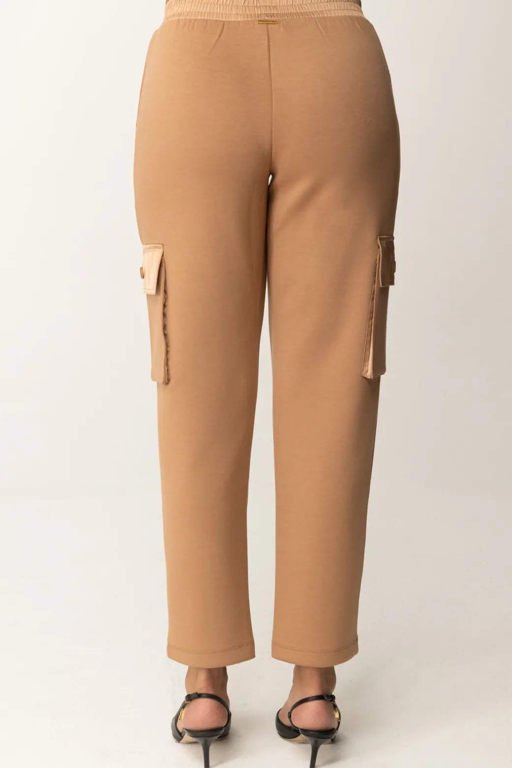 Twin-set Pantaloni Cargo In Scuba e RasoCARAMEL CAMEL