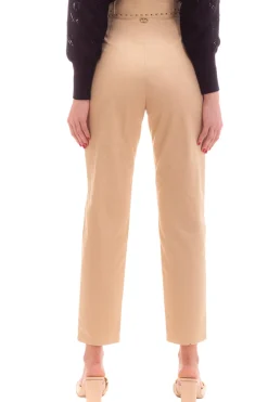 Twin-set Pantaloni con Punto Vita Spalmato e TraforatoCUBAN SAND