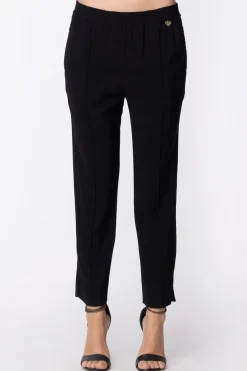 Twin-set Pantaloni con Vita Arricciata e Spacchetti Alla CavigliaNERO