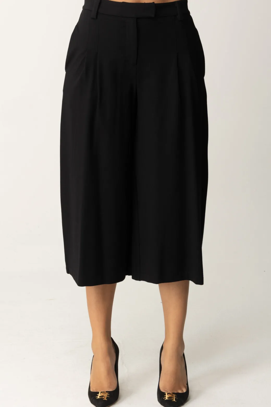 Twin-set Pantaloni Cropped a Vita AltaNERO