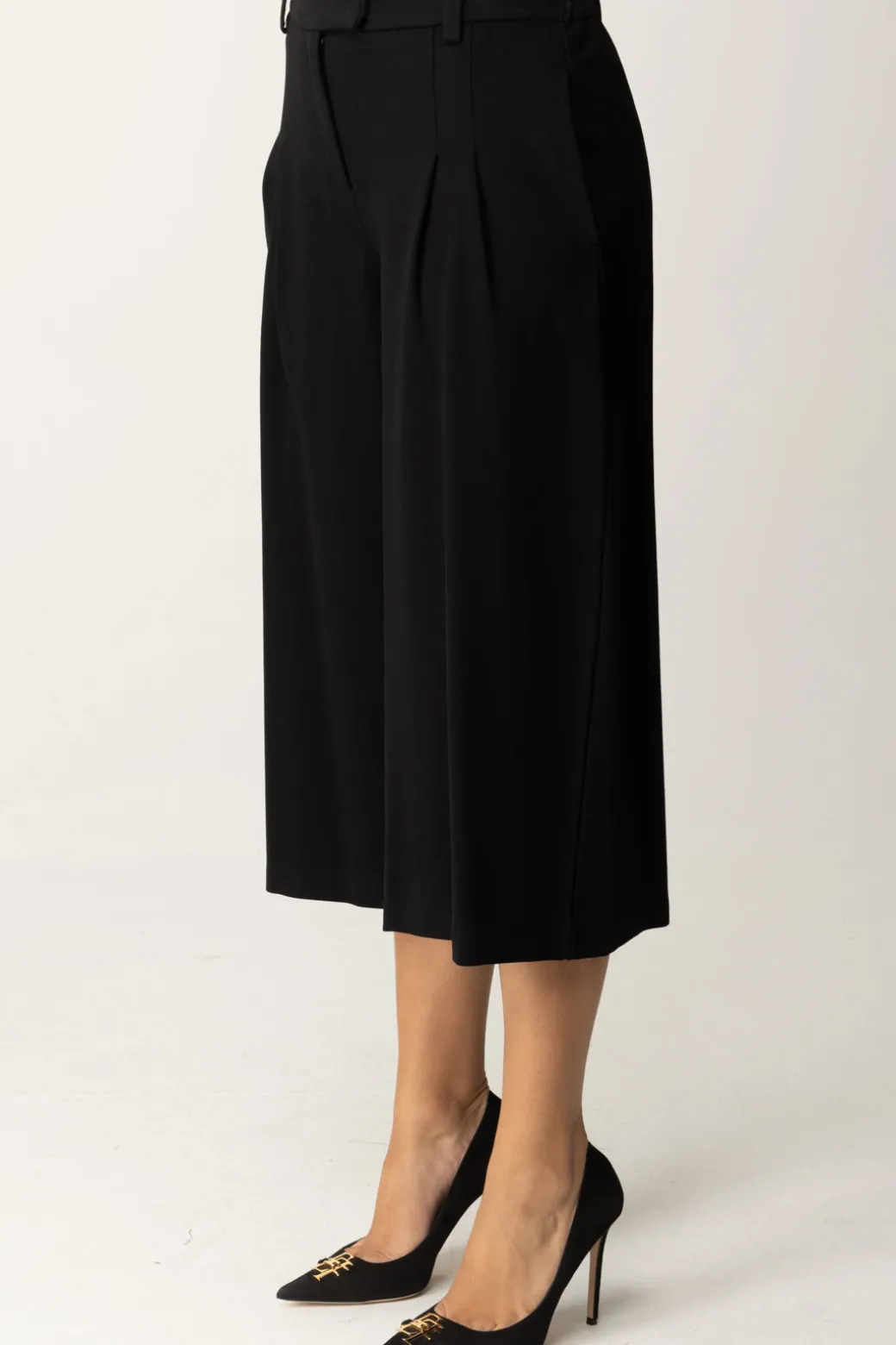 Twin-set Pantaloni Cropped a Vita AltaNERO