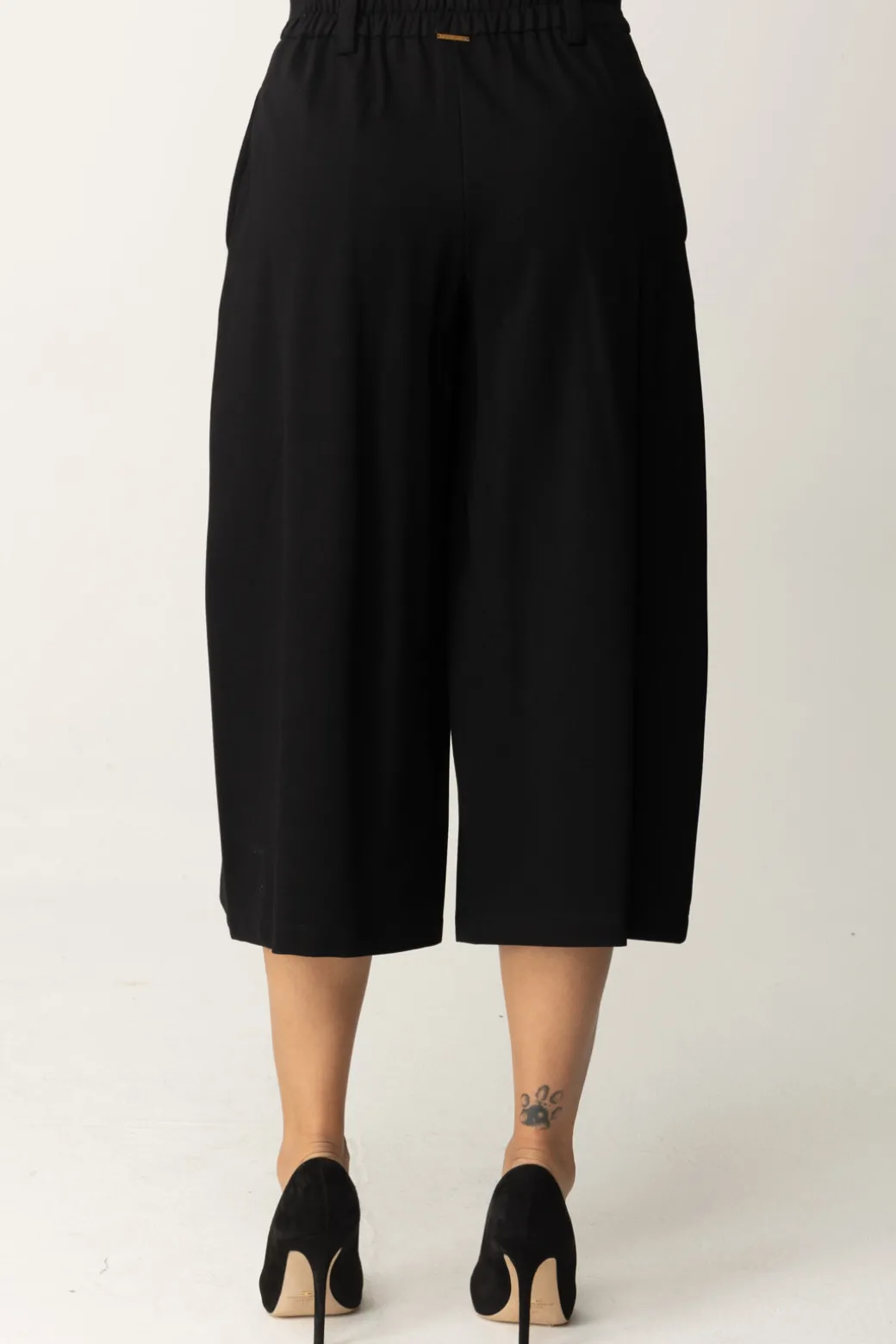 Twin-set Pantaloni Cropped a Vita AltaNERO