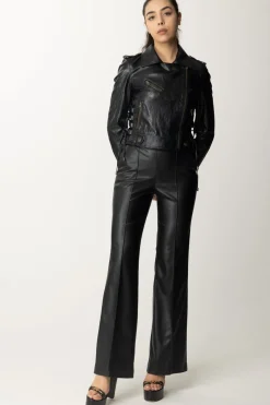 Twin-set Pantaloni Effetto PelleNERO