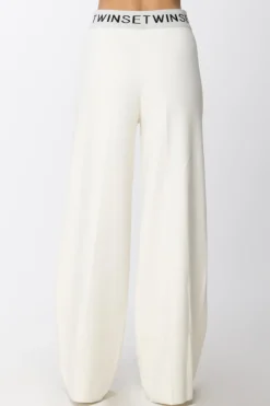 Twin-set Pantaloni In Maglia con Fascia LogataNEVE