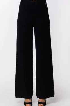 Twin-set Pantaloni In Maglia Misto CashmereNERO