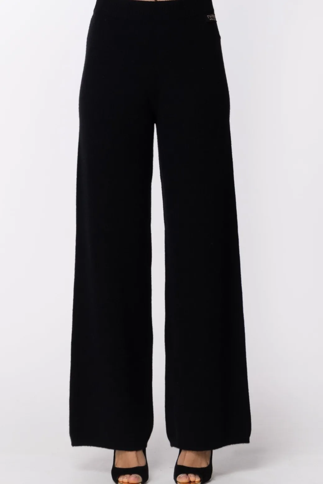 Twin-set Pantaloni In Maglia Misto CashmereNERO