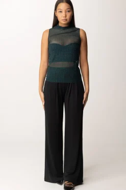 Twin-set Pantaloni Palazzo ElasticizzatiNERO