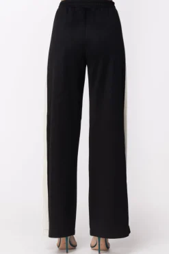 Twin-set Pantaloni Palazzo In MagliaBIC.NERO/NEVE