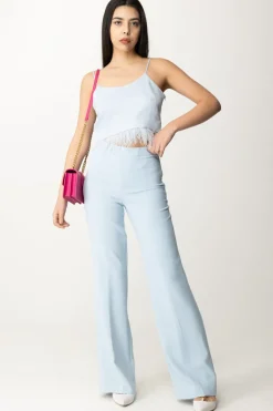 Twin-set Pantaloni Palazzo con PiegaBLUE TEAR