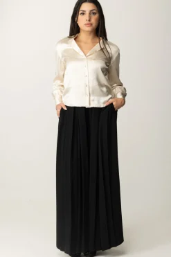 Twin-set Pantaloni Plissé con BottoniNERO