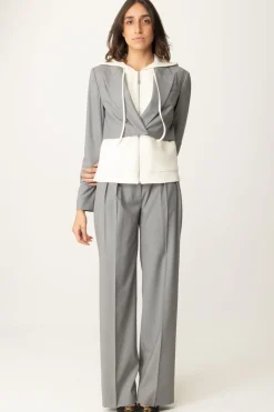 Twin-set Pantaloni Wide Leg con PincesGRIGIO MEL.MEDIO