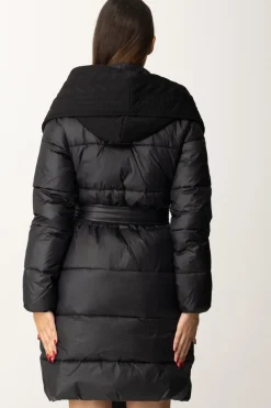 Twin-set Piumino Lungo Imbottito con CinturaNERO