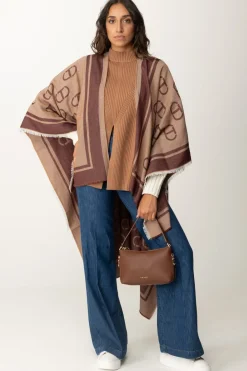 Twin-set Poncho con Stampa LogoJACQ.OVAL T RED PLUM