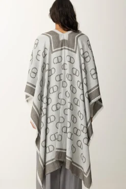 Twin-set Poncho con Stampa LogoJACQ.OVAL T WARM MELANGE GREY