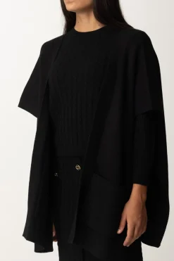 Twin-set Poncho In MagliaNERO