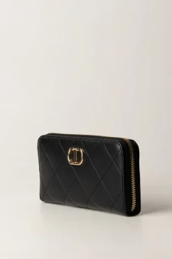 Twin-set Portafogli Zip Around con ImpuntureNERO