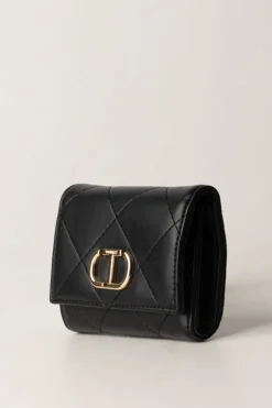 Twin-set Portafoglio Piccolo Trapuntato con LogoNERO