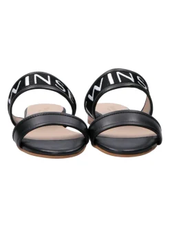 Twin-set Sandali Flat con Fascia LogataBIC.NERO/ANTIQUE WHITE